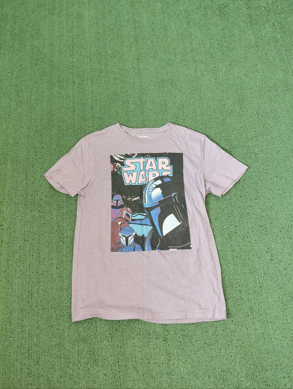 Old Navy Star Wars Mandalorian Movie Unisex Action Lavender T Shirt Sz Small